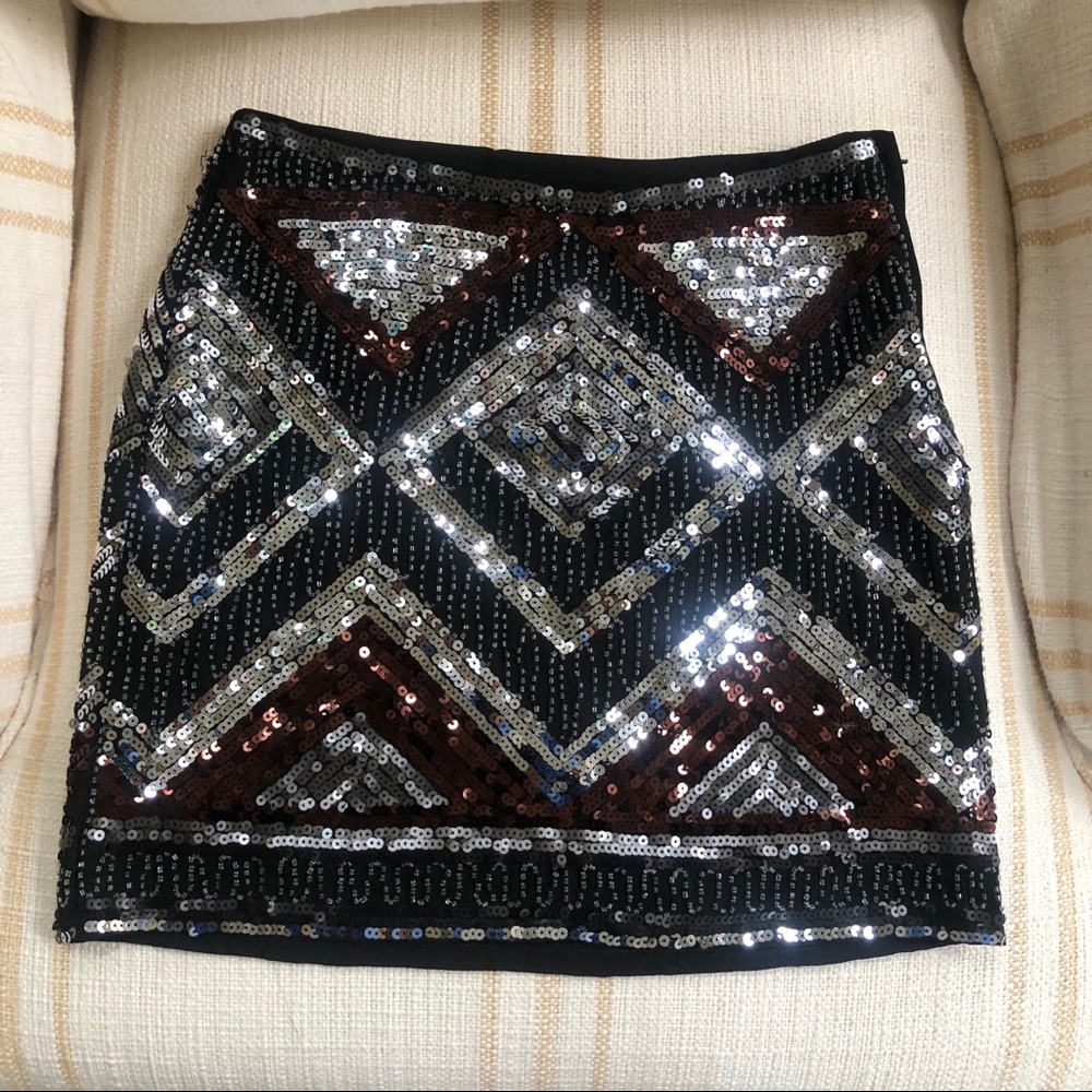 Sequin Beaded Mini Skirt